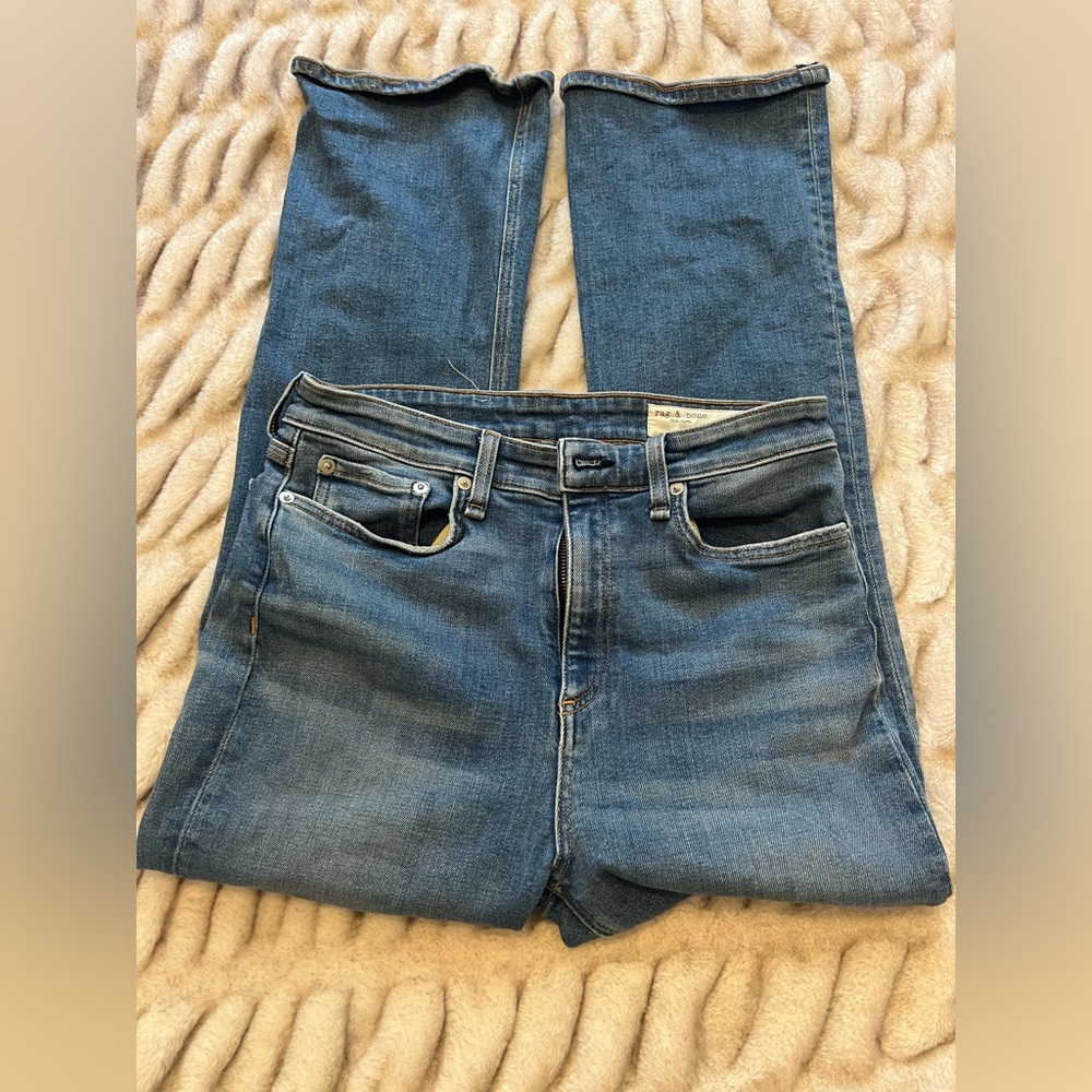 Rag & Bone Nina High-Rise Ankle Flare Denim Jeans